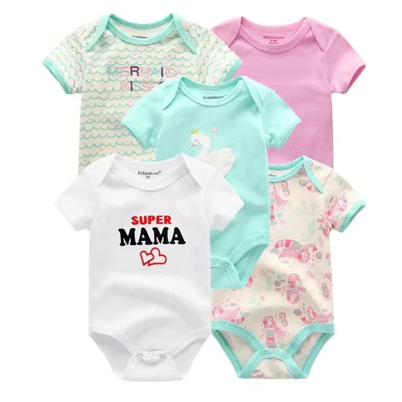 Baby Rompers Short Sleeve 100% Cotton Overalls Newborn Comfortable Clothes Super Soft Stretchable