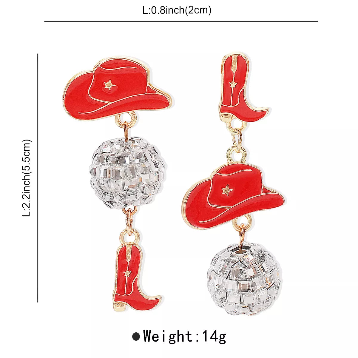 Asymmetrical Cowgirl Dangle Earrings *Multiple Colors*