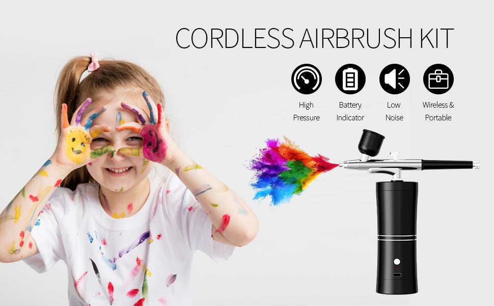 Wireless Electric Airbrush Kit with Compressor