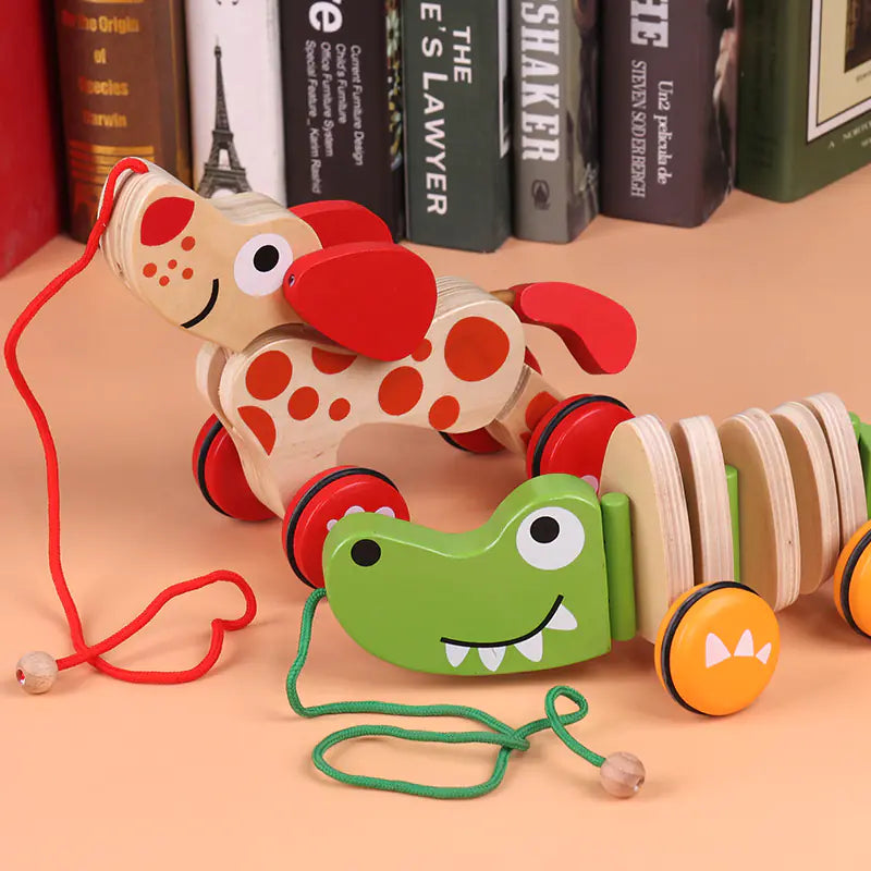 Wooden Walk-A-Long - Dog and Crocodile Models