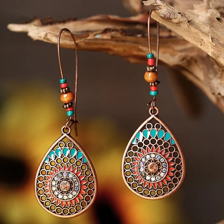 Alloy Oil Drip Teardrop Earrings