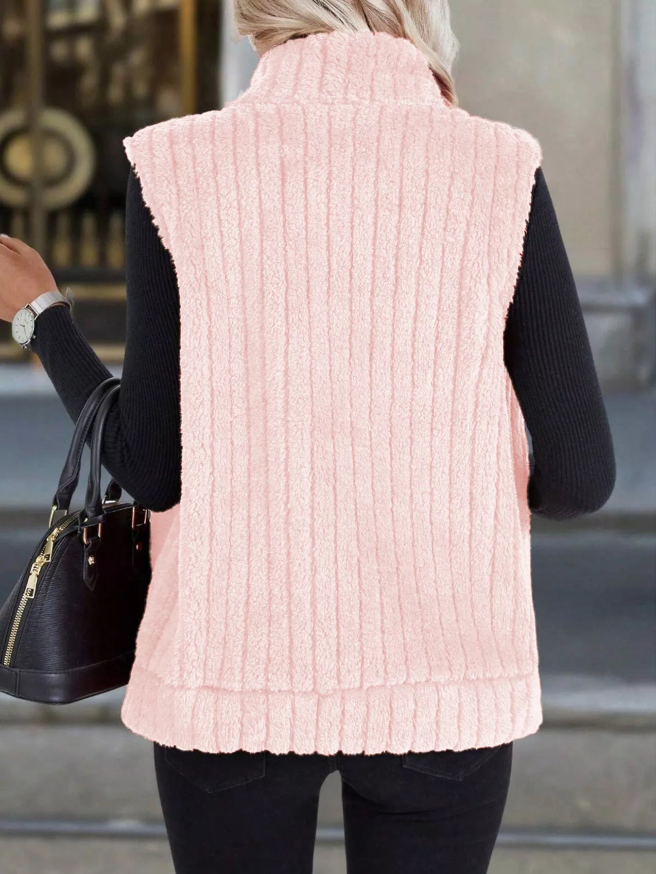 Fleece Zip-Up Vest Coat Regular and Plus Size