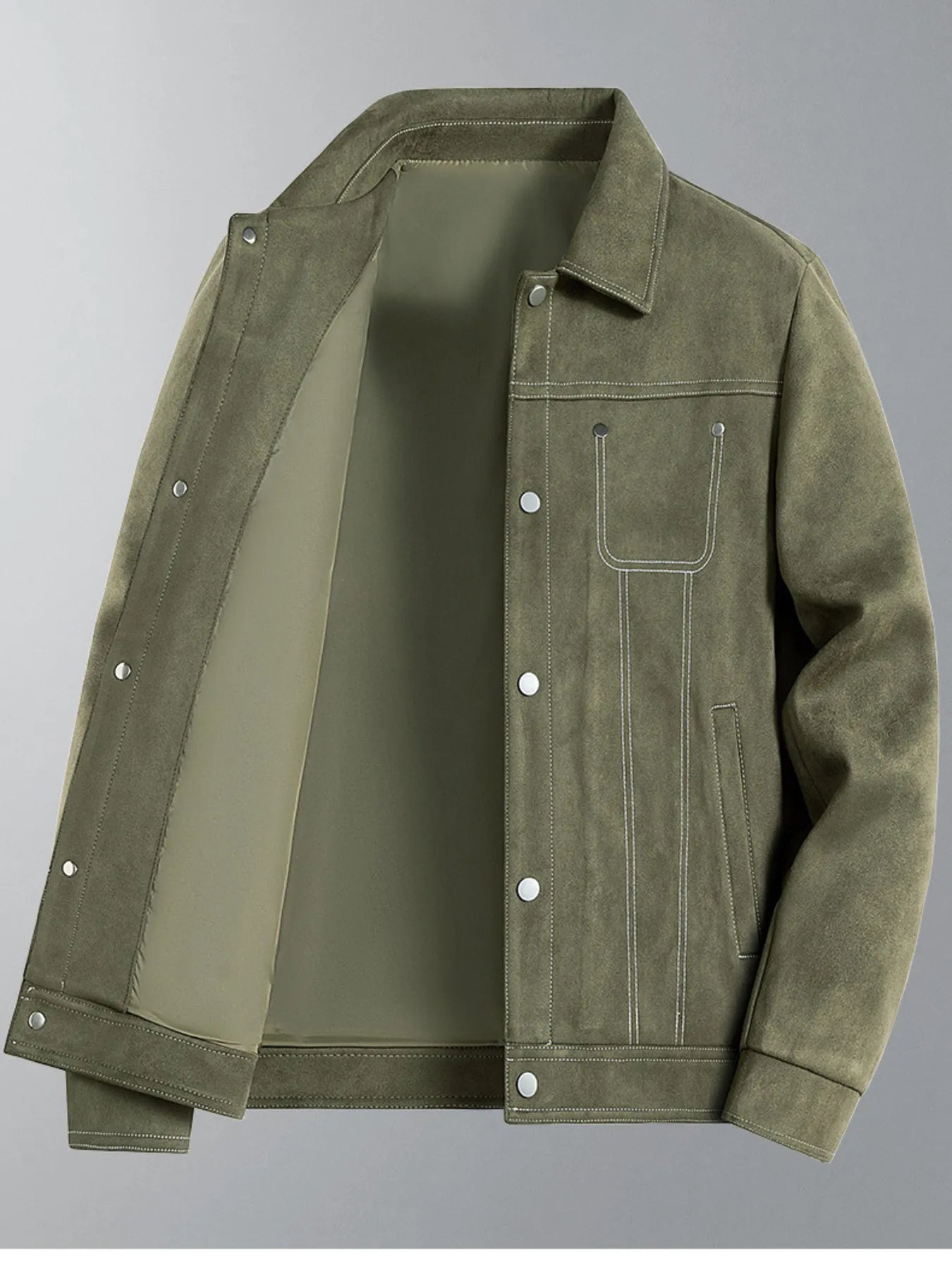 Men's Regular and Plus Size Snap Down Long Sleeve Jacket