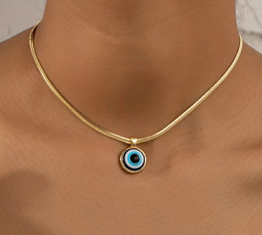 18K Gold-Plated Evil Eye Pendant Necklace
