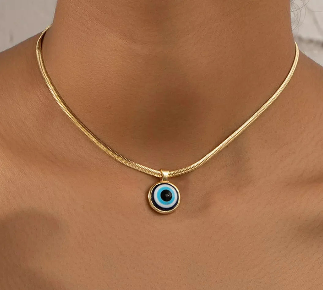 18K Gold-Plated Evil Eye Pendant Necklace
