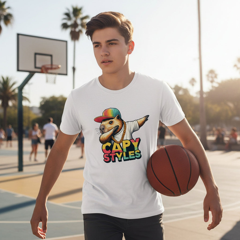 Capy Styles Graphic T-Shirt 100% Ring Spun Cotton Streetwear Tee
