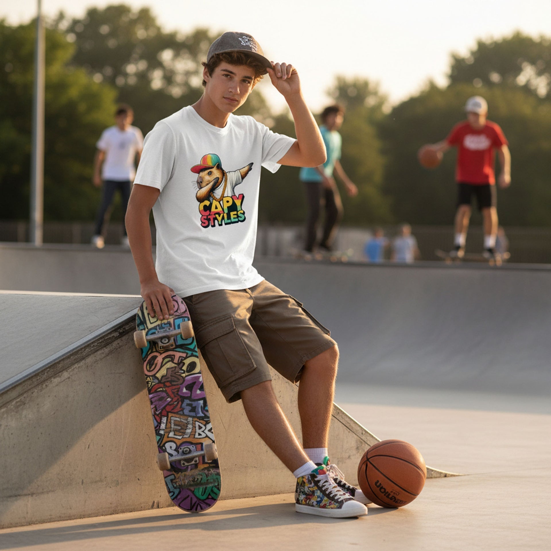 Capy Styles Graphic T-Shirt 100% Ring Spun Cotton Streetwear Tee