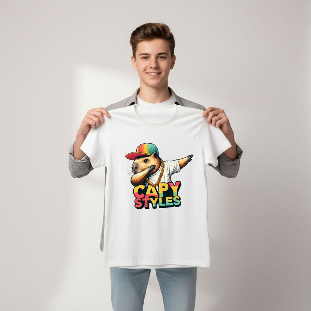 Capy Styles Graphic T-Shirt 100% Ring Spun Cotton Streetwear Tee