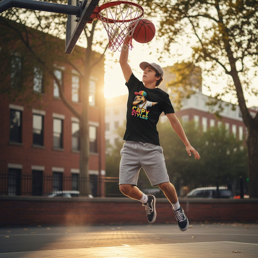 Capy Styles Graphic T-Shirt 100% Ring Spun Cotton Streetwear Tee