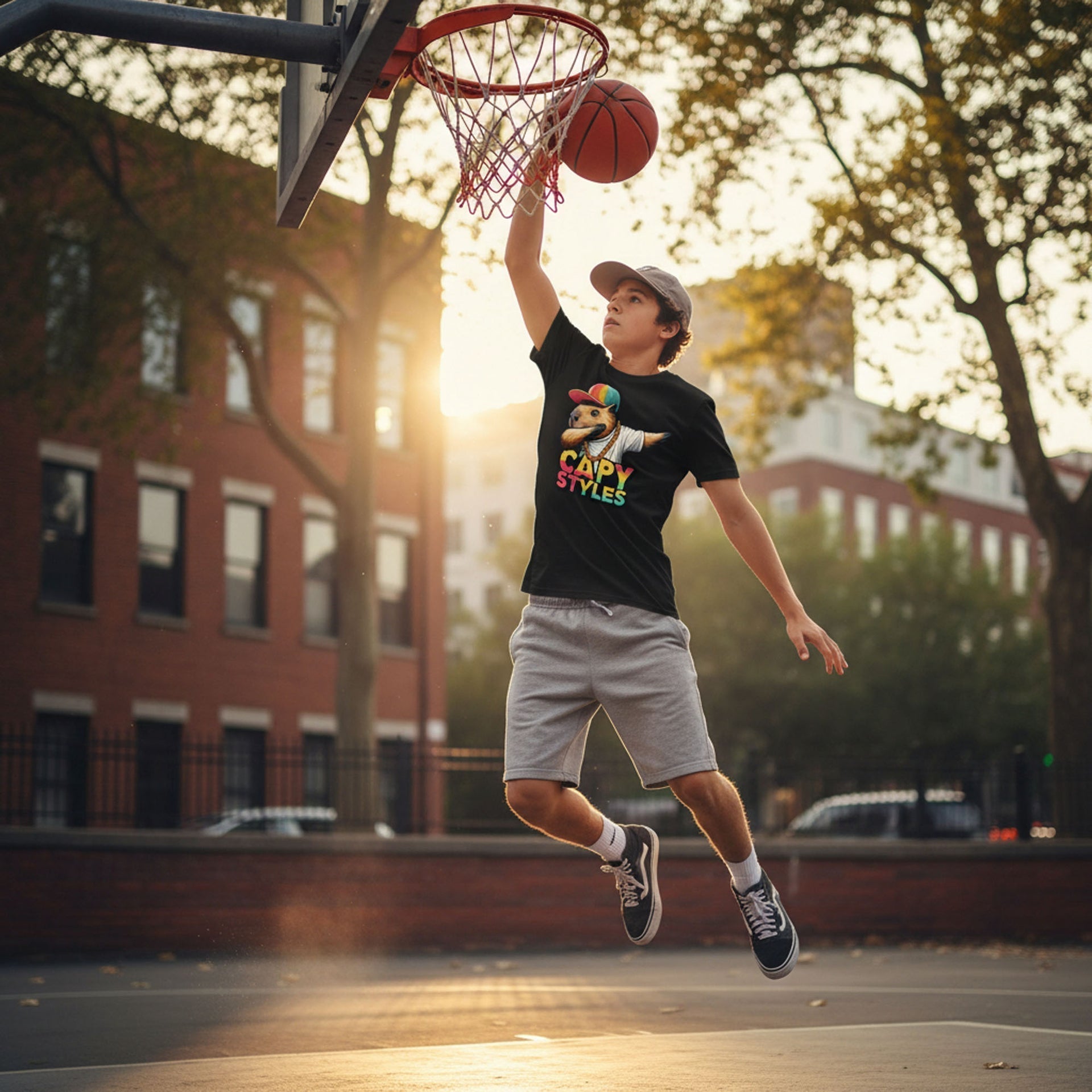 Capy Styles Graphic T-Shirt 100% Ring Spun Cotton Streetwear Tee