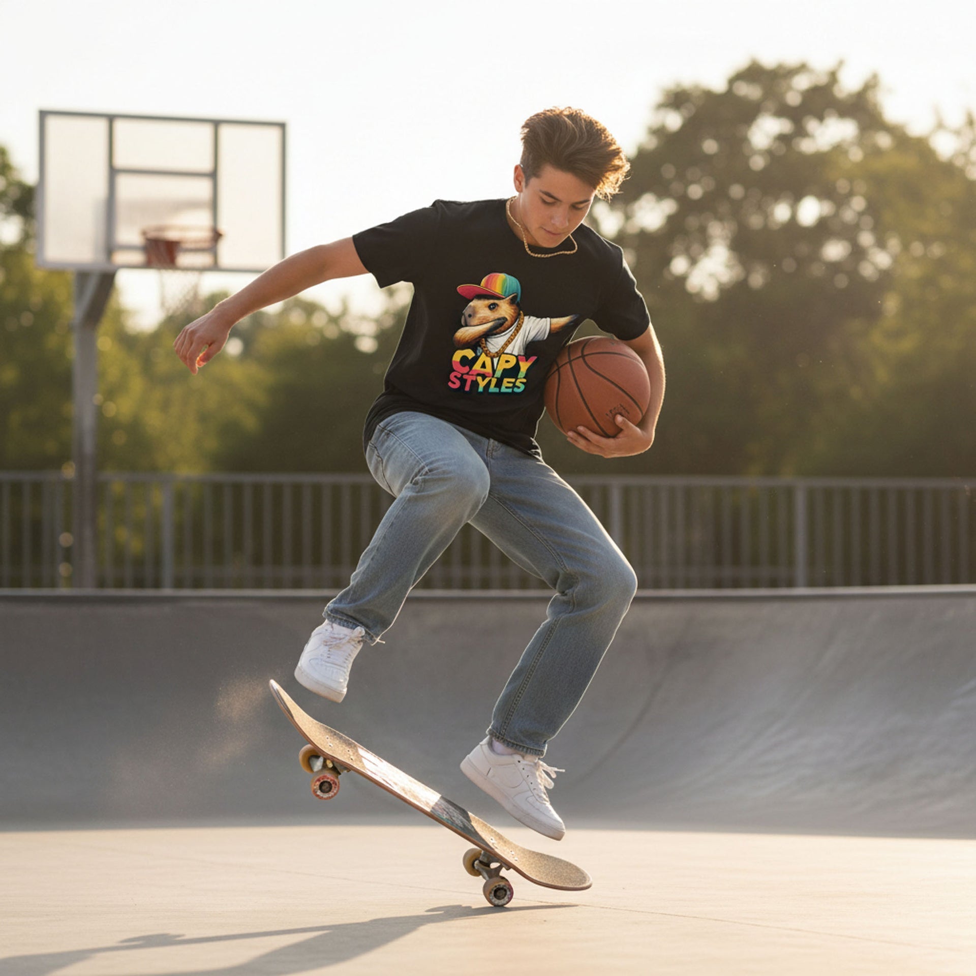 Capy Styles Graphic T-Shirt 100% Ring Spun Cotton Streetwear Tee