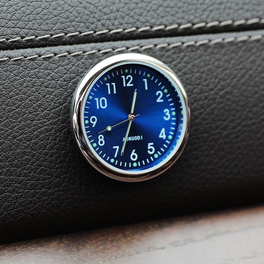 Car Clock Watch Indoor Automobiles Stick-In  Luminous Quartz Analog Watch Universal Pocket Mini Stick-On Clock for Car Boat Bike Home Watch Decoration Accessories