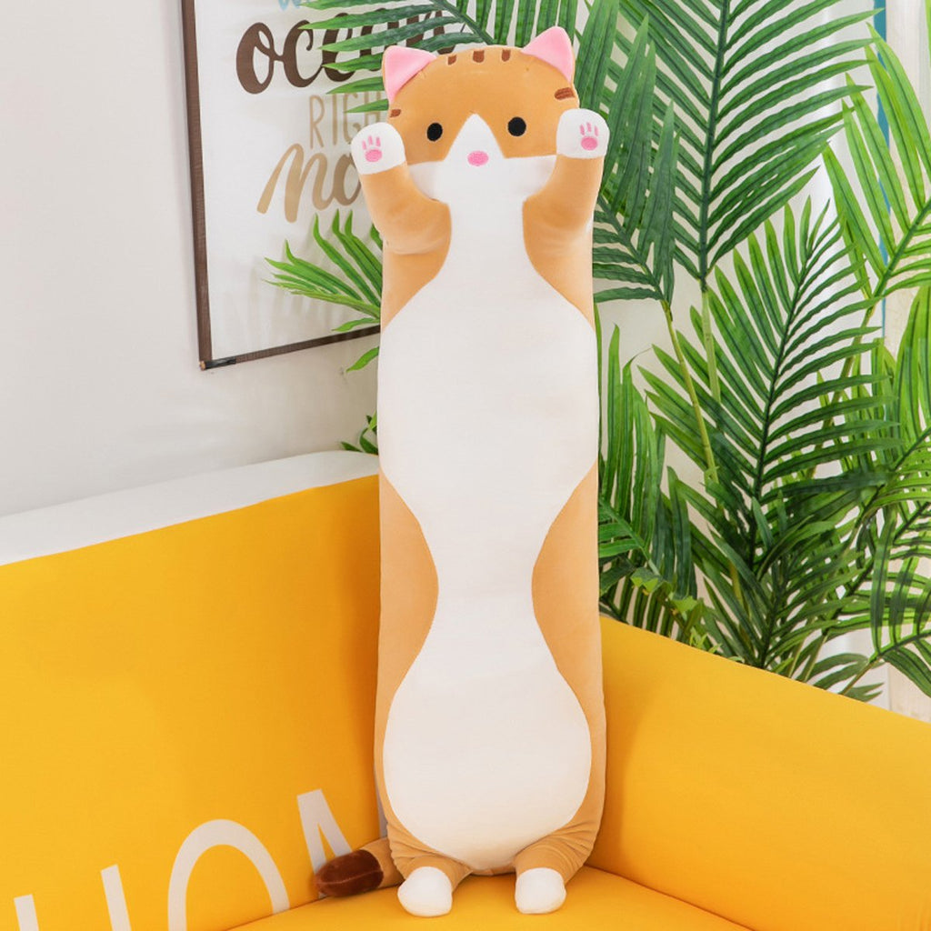 Long Cat Plush Pillow 26 Inch Soft Stuffed Animal for Kids