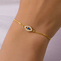 18K Gold-Plated Evil Eye Adjustable Bracelet