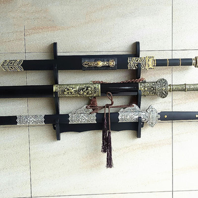 Wall-mounted Sword Rack, Home Black Flute Rack