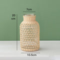 Straw Glass Vase Flower Arrangement Living Room Decoration