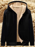 Men's Full Size Fleece Lined Zip-Up Hooded Outerwear