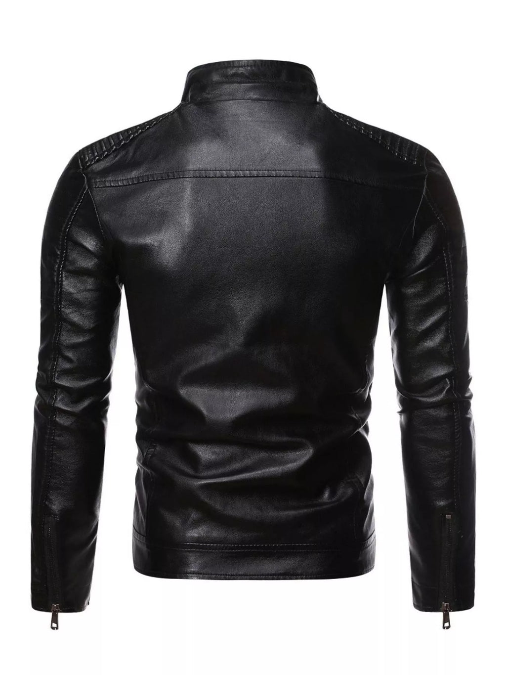 Men's Regular and Plus Size Zip Up Leather Moto Jacket