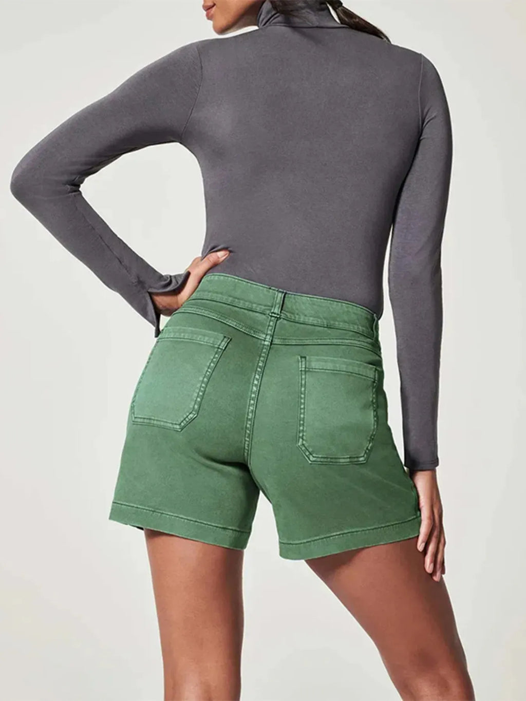Vintage Washed Denim Shorts with Pockets