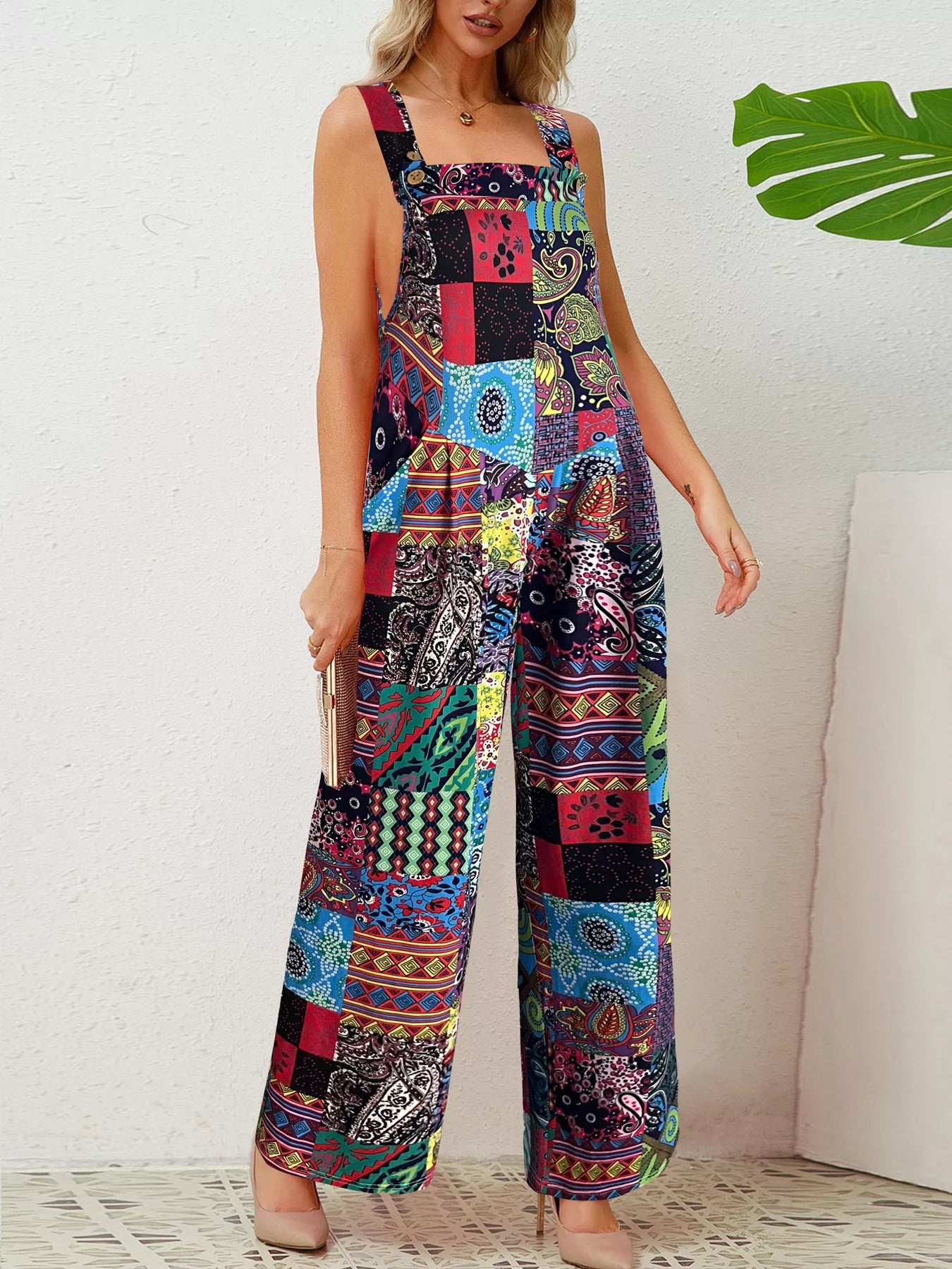 Printed Wide Leg Jumpsuit