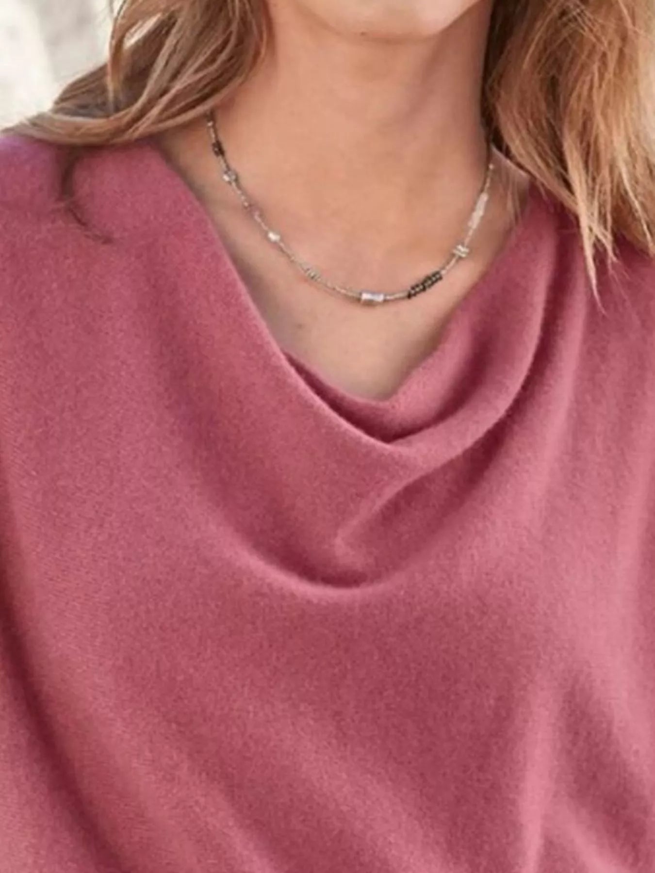 Cowl Neck Long Sleeve Top Regular and Plus Size