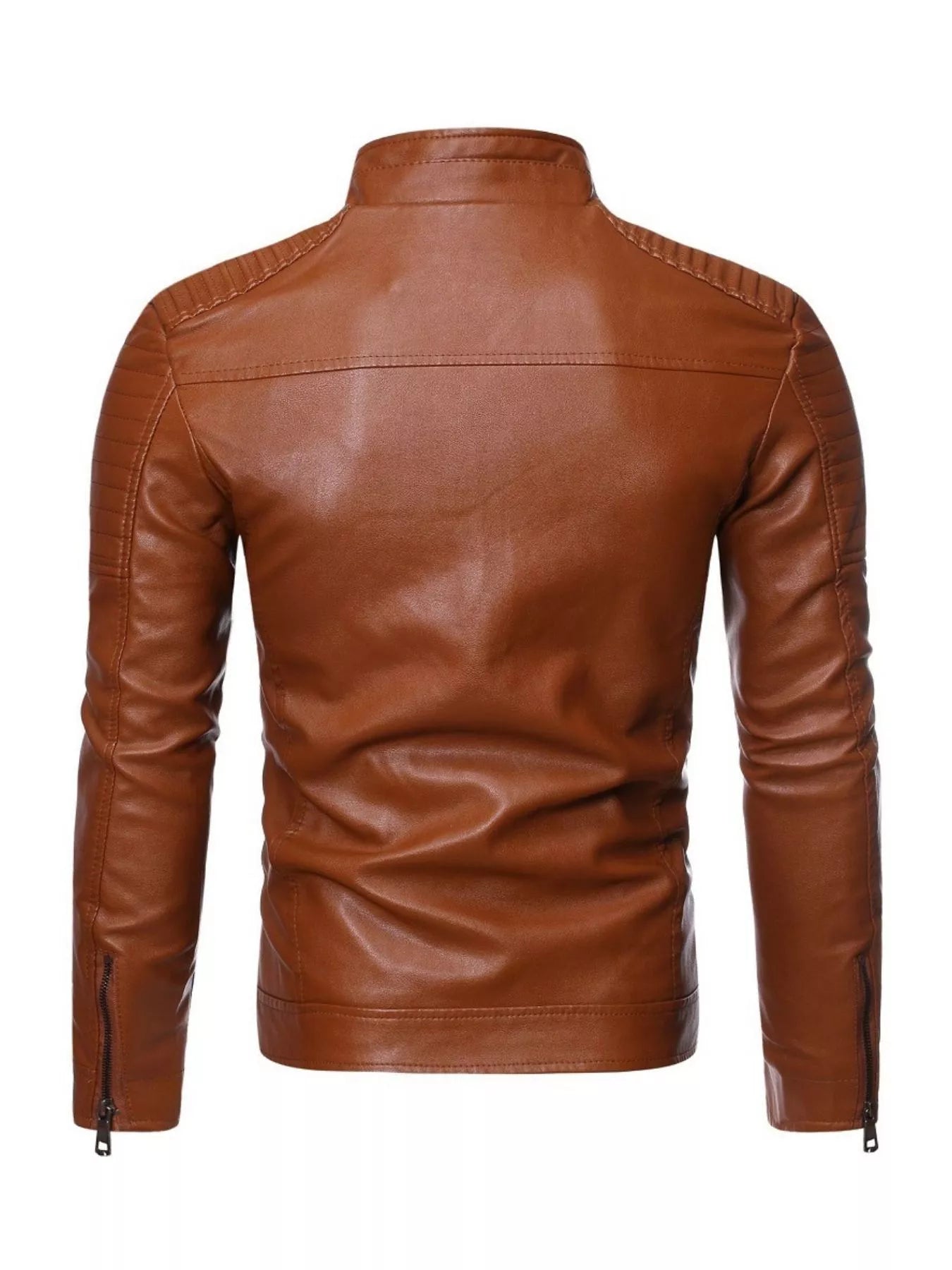 Men's Regular and Plus Size Zip Up Leather Moto Jacket