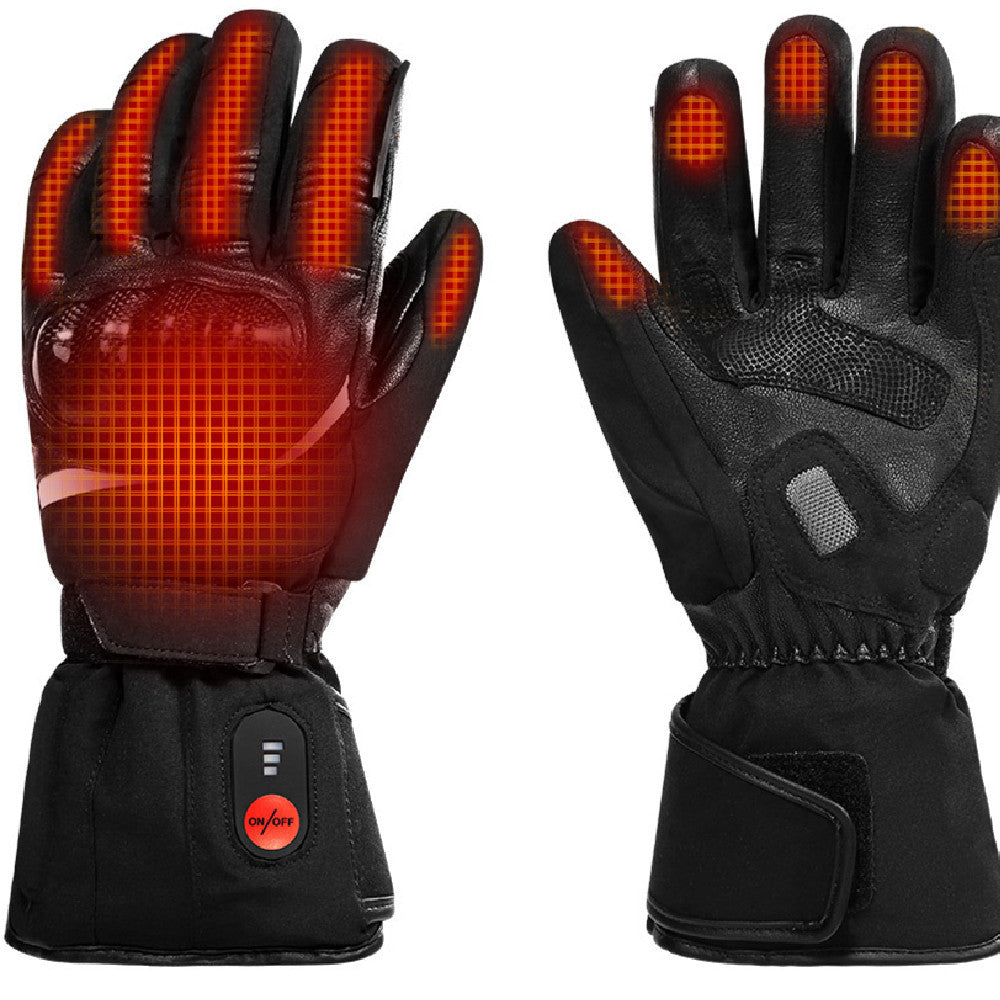 Autumn And Winter Warm Motorcycle Riding Gloves Lithium Battery Heating