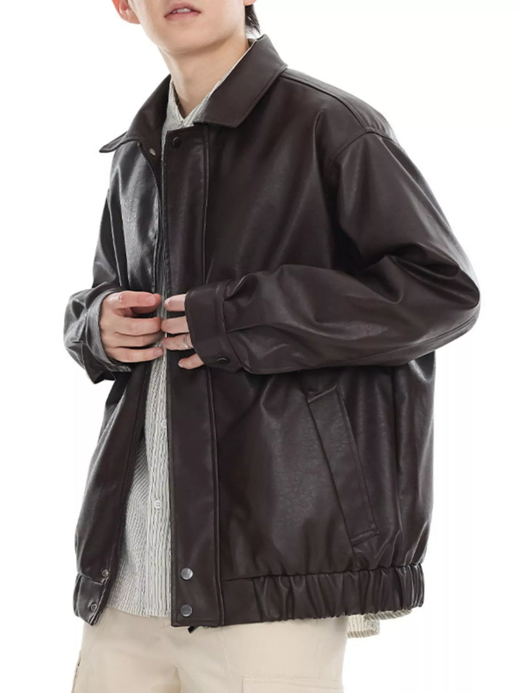 Men's Classic Faux Leather Jacket