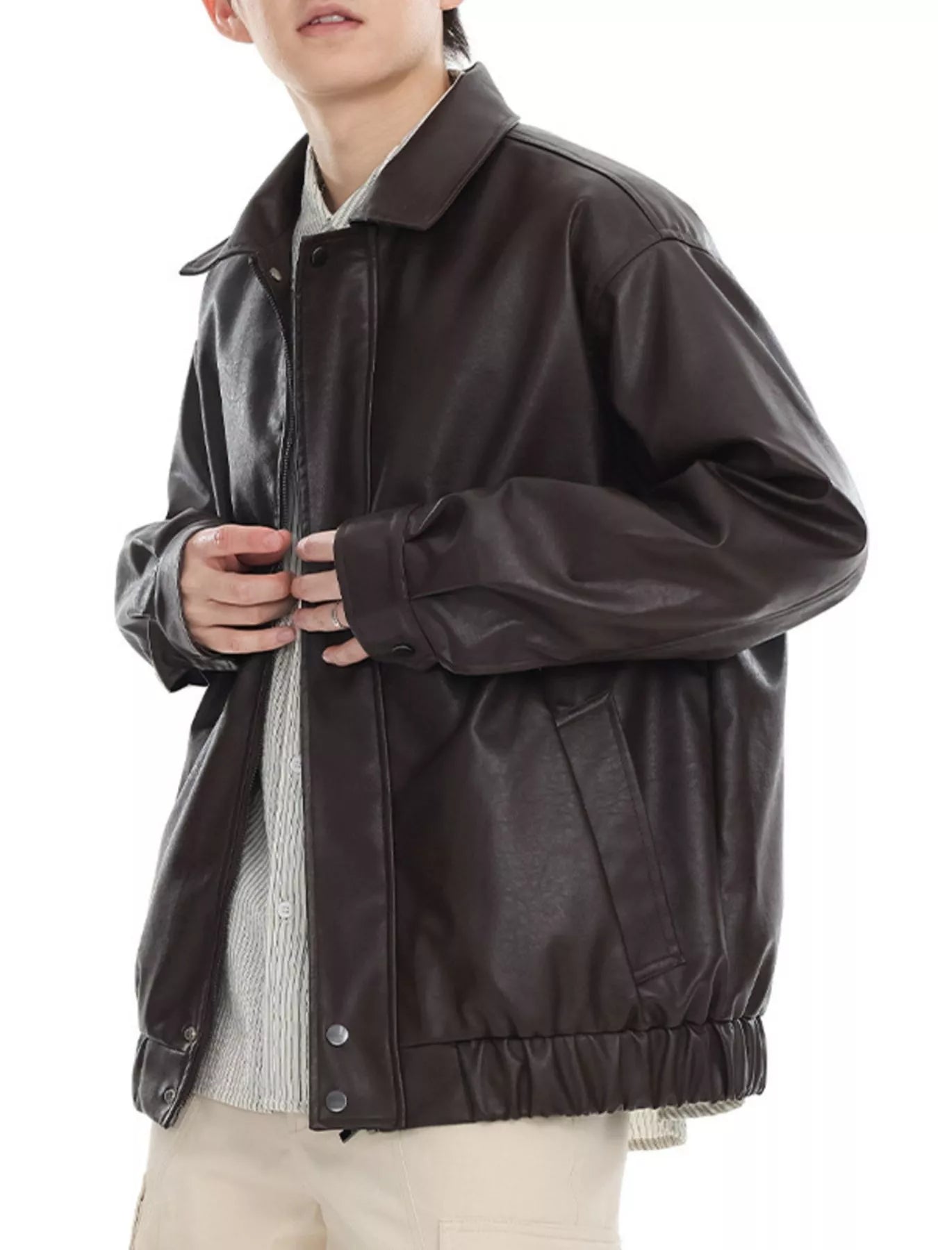 Men's Classic Faux Leather Jacket