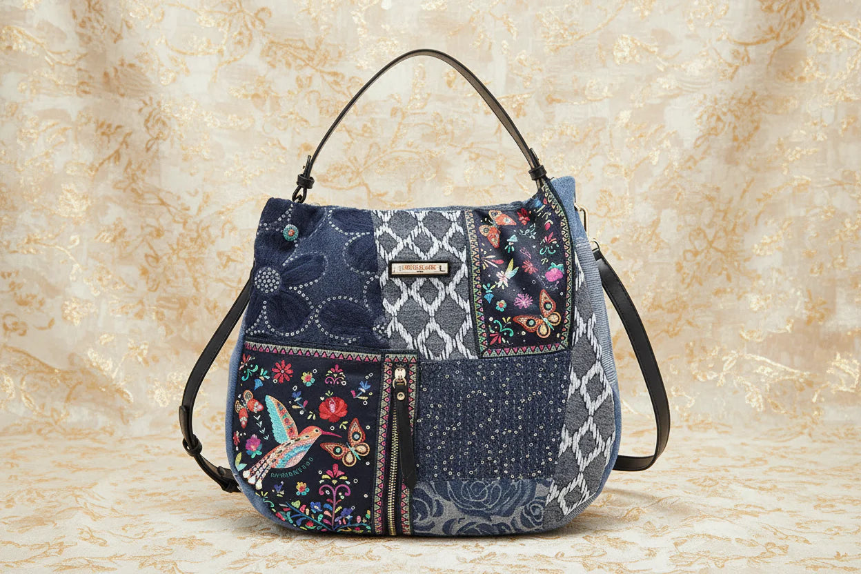 Nicole Lee USA Bosque De Amor Denim Hobo Bag