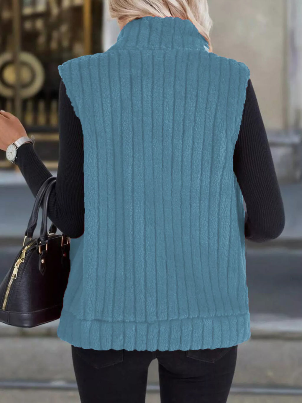 Fleece Zip-Up Vest Coat Regular and Plus Size