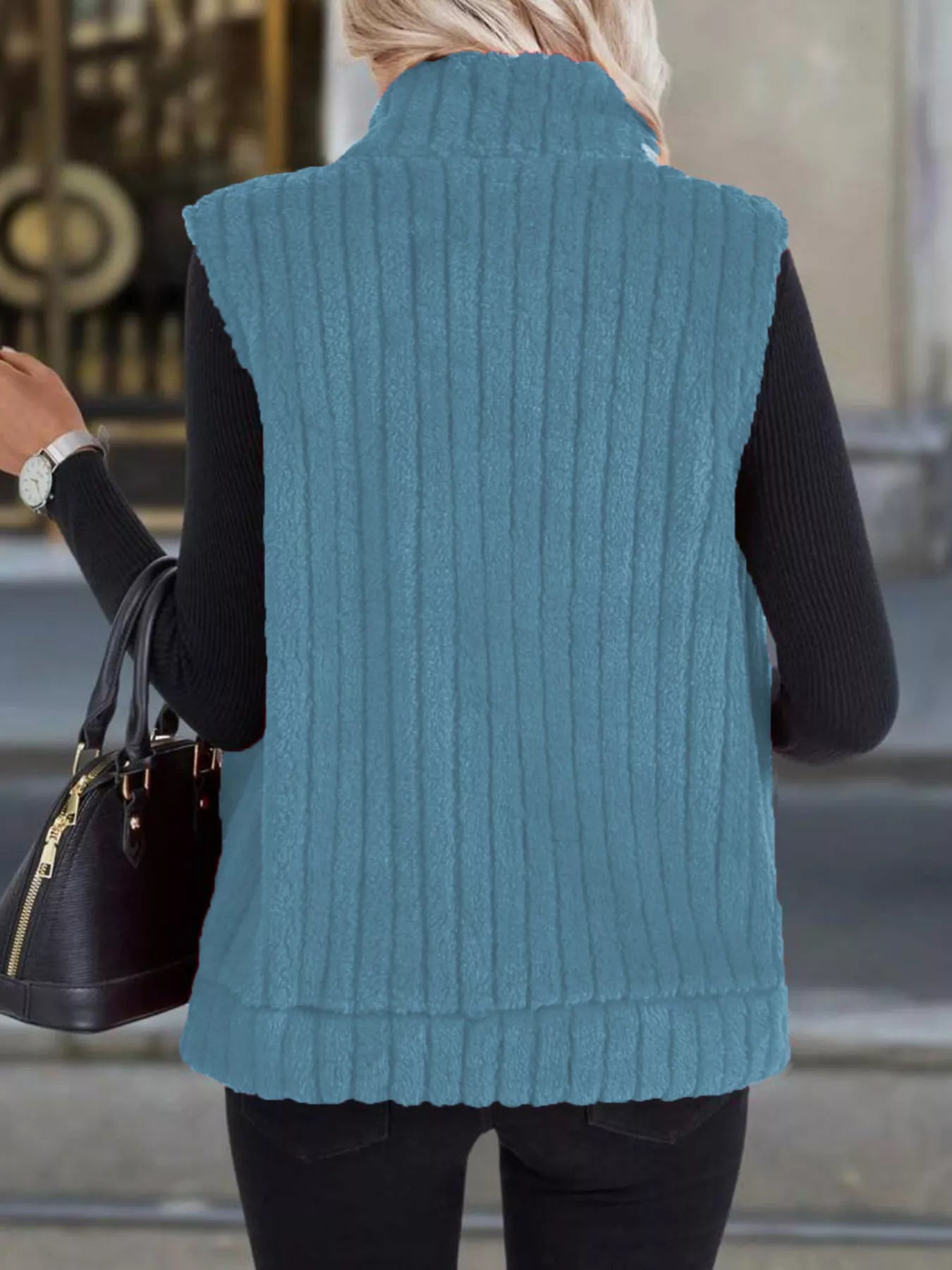 Fleece Zip-Up Vest Coat Regular and Plus Size