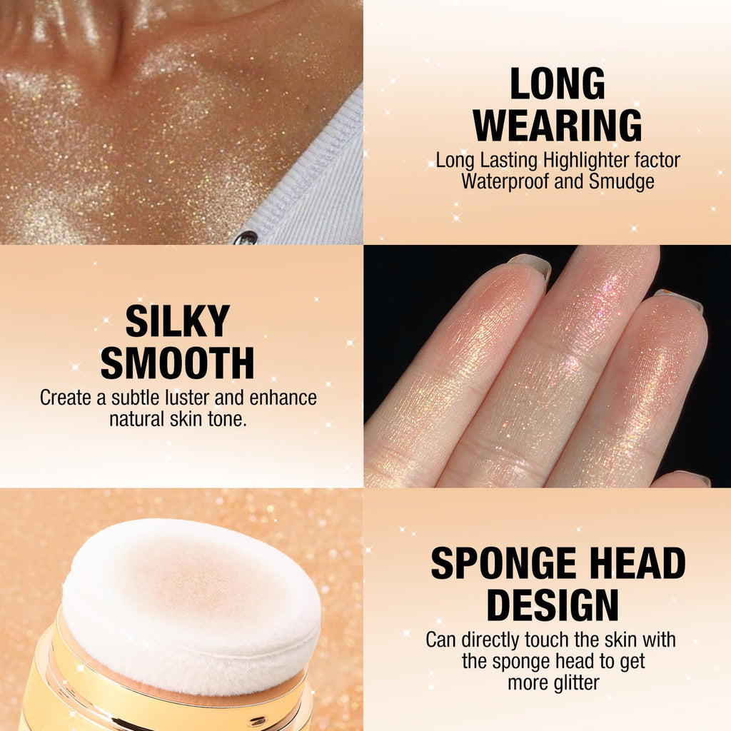 Highlight Face Powder Pat Face Body Blush Shading Powder