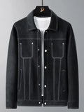 Men's Regular and Plus Size Snap Down Long Sleeve Jacket