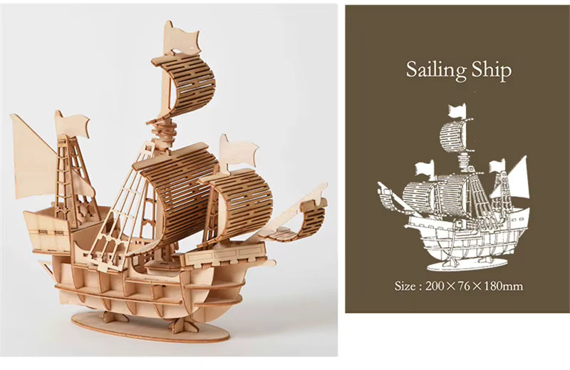 Montessori DIY 3D Wooden Puzzle Model