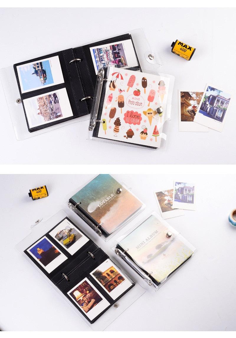 Light and Shadow Series Photo Album Ticket Storage Postcard 3 Inch memory 100 Pockets for Fujifilm Mini Film Paper Baby Family Scrapbook Albums DIY Memorable Gifts For Loved Ones