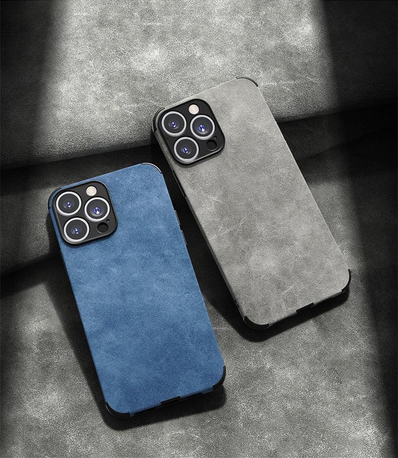 Luxury Leather Phone Case For iPhone 14 13 12 11 Pro Max Mini X XS XR 7 8 Plus SE Retro Solid Color Soft Silicone Cover PU Leather Classic Luxury Business Slim Cover Non-Slip Anti Scratch Full Protective Phone Cases