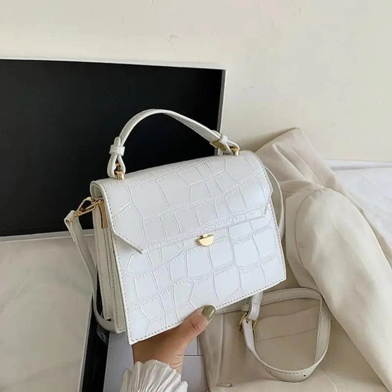Luxury Snow White Crossbody Bags For Women And Girls Small PU Leather Handbag - Ladies Designer Evening Bags