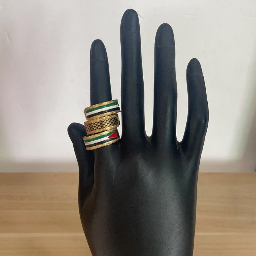MAC109 Palestine Keffiyeh Open Ring