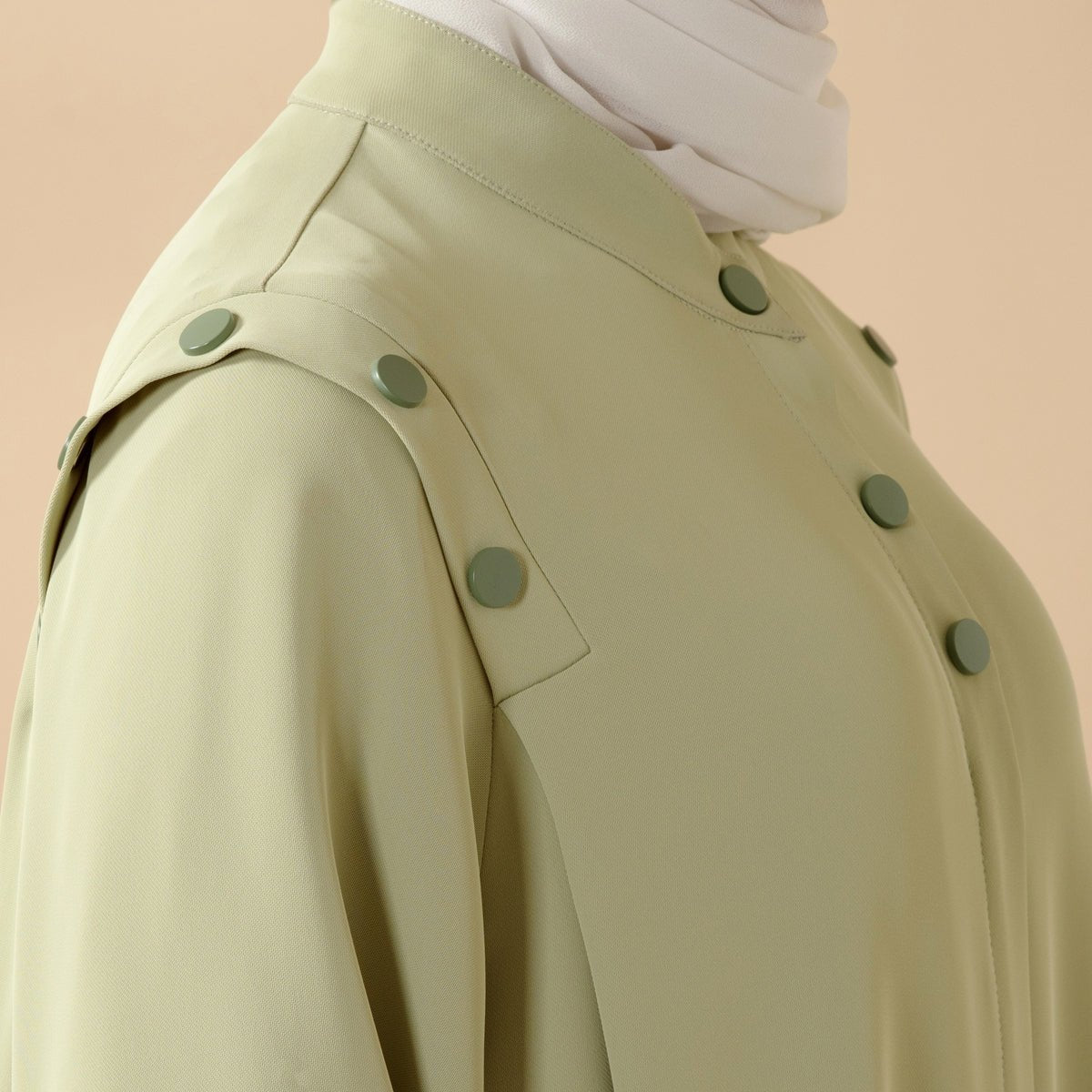 Macaron Color Shoulder Button Pullover Abaya (MA083)