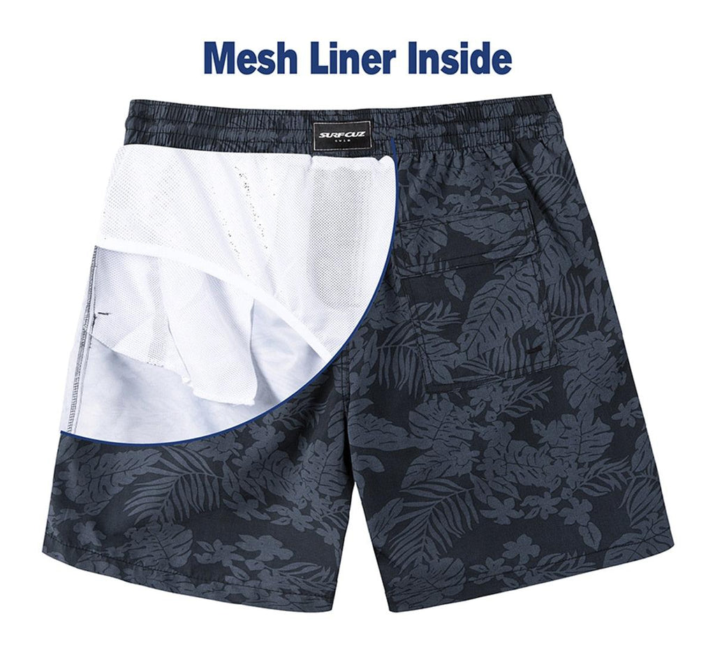 Men's Swim Shorts Quick Dry Beach Board Shorts with Mesh Lining New Summer Swimwear Surfing Swim Trunks for Men Men's Shorts Athletic Shorts Men's Spring and Summer Street Leisure Sports Drawstring Men's Short