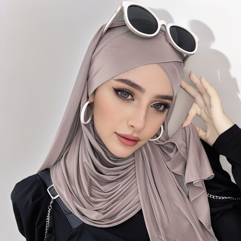 MH059 Solid Color Single Layer Cross Stretch Hijab