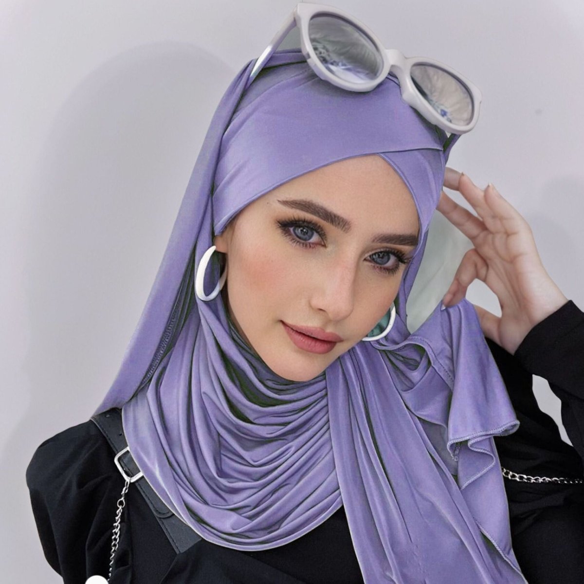 MH059 Solid Color Single Layer Cross Stretch Hijab