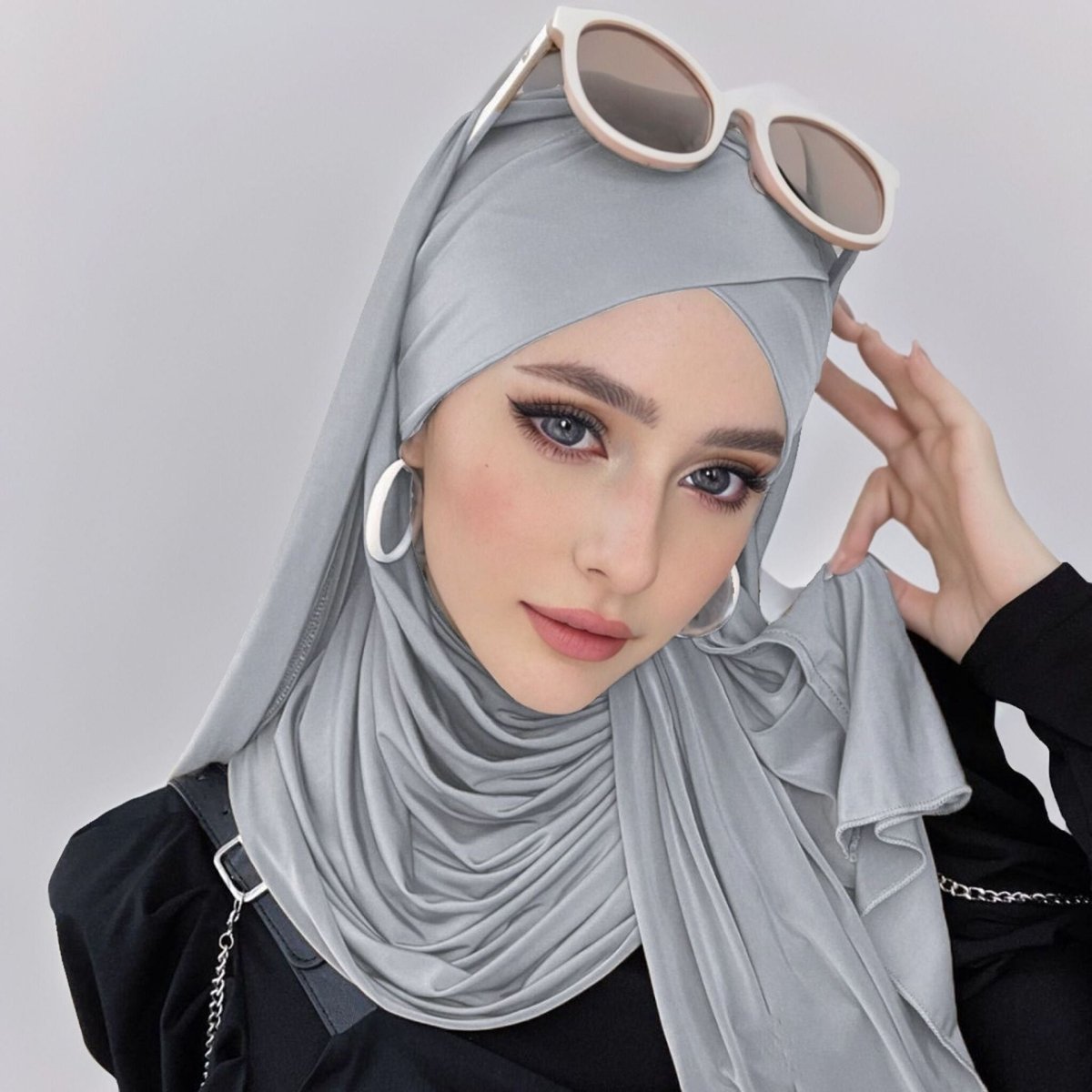 MH059 Solid Color Single Layer Cross Stretch Hijab