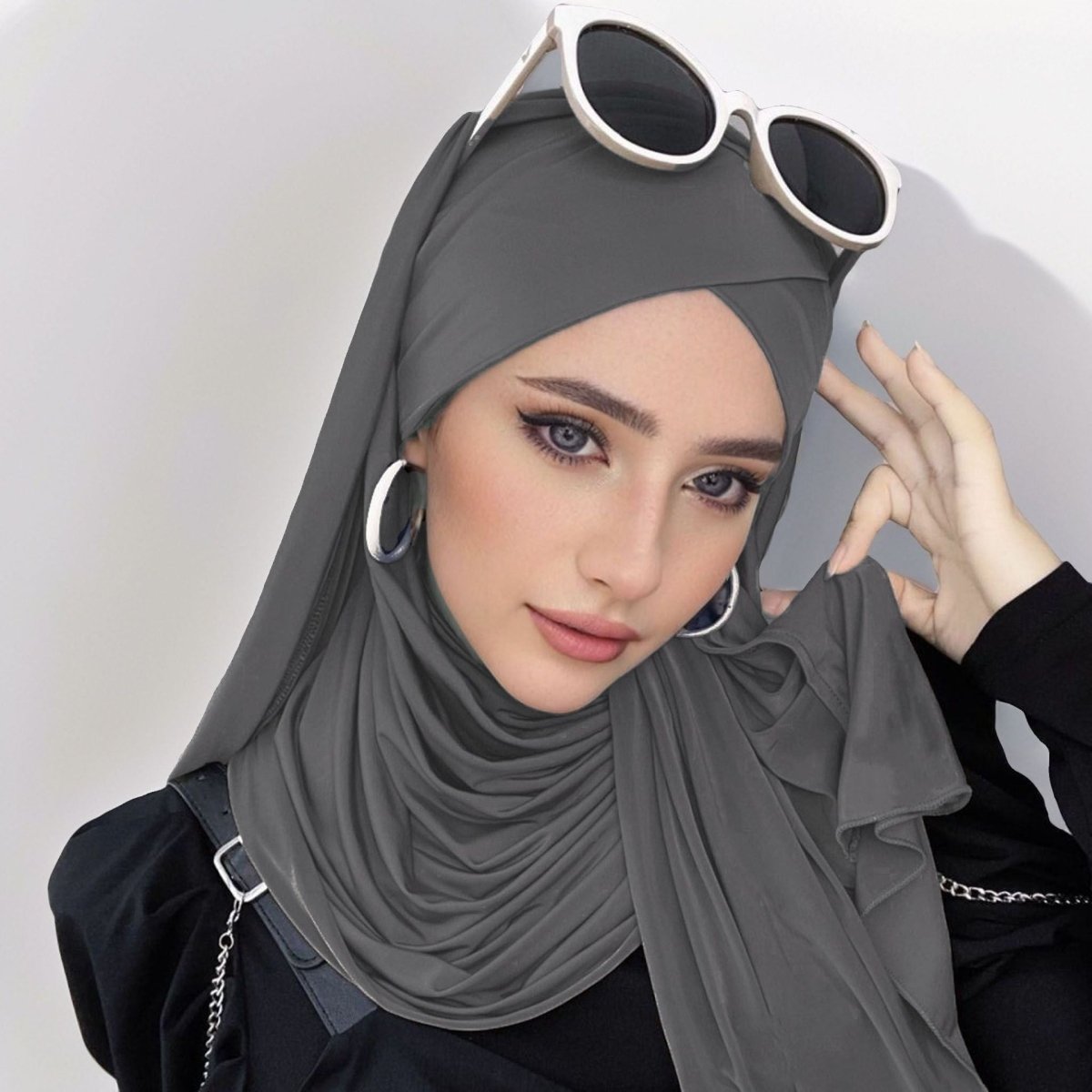 MH059 Solid Color Single Layer Cross Stretch Hijab