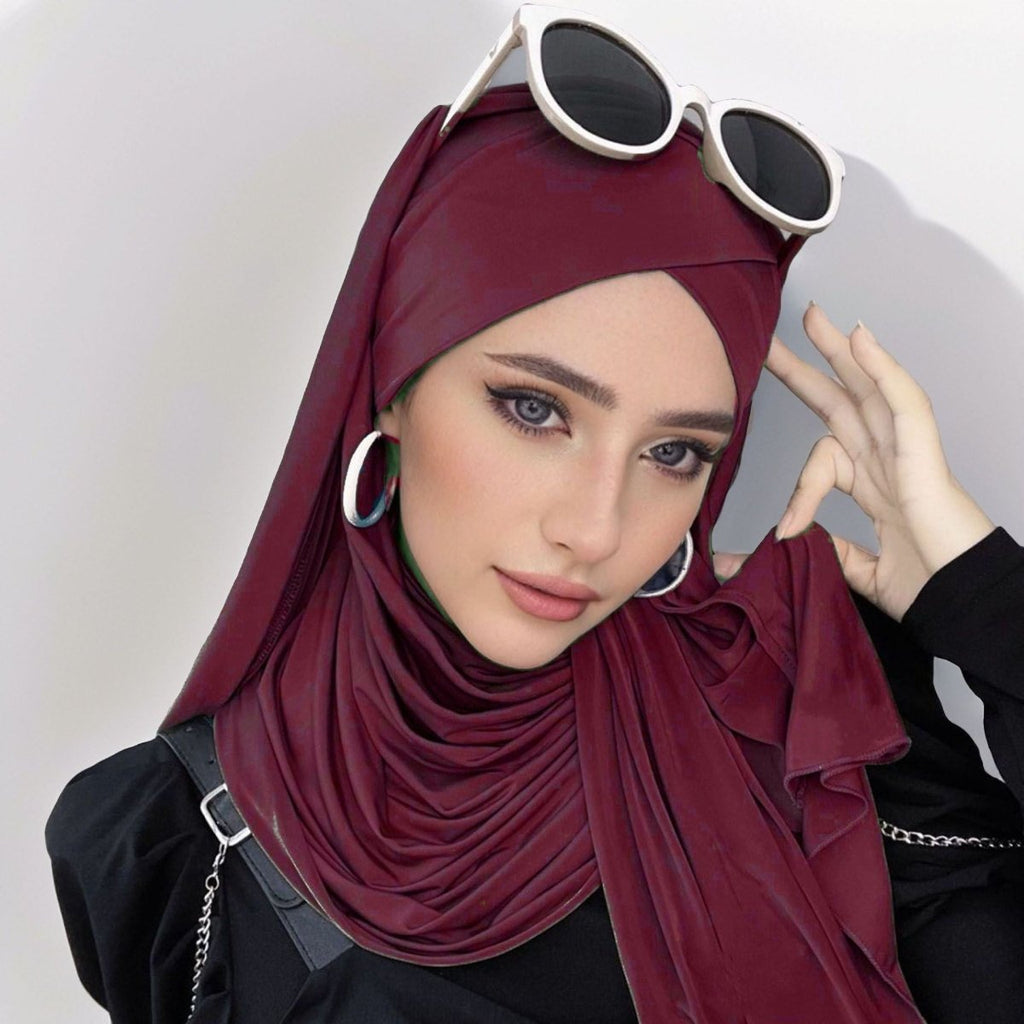 MH059 Solid Color Single Layer Cross Stretch Hijab