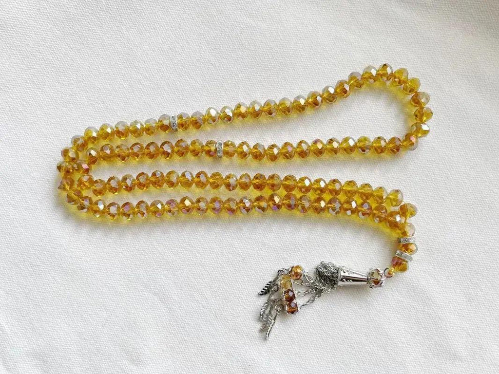 MR039 Crystal Glass Muslim Prayer Tasbeeh, 99pcs beads