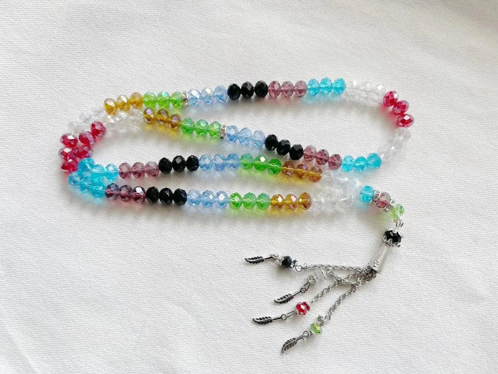 MR039 Crystal Glass Muslim Prayer Tasbeeh, 99pcs beads