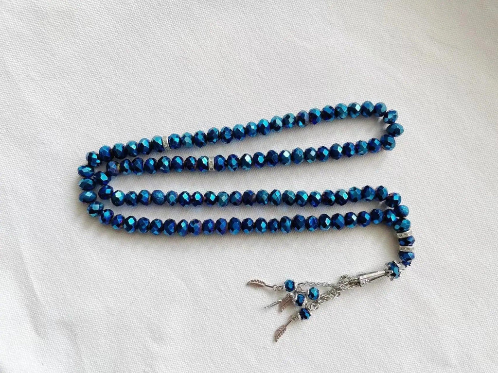MR039 Crystal Glass Muslim Prayer Tasbeeh, 99pcs beads