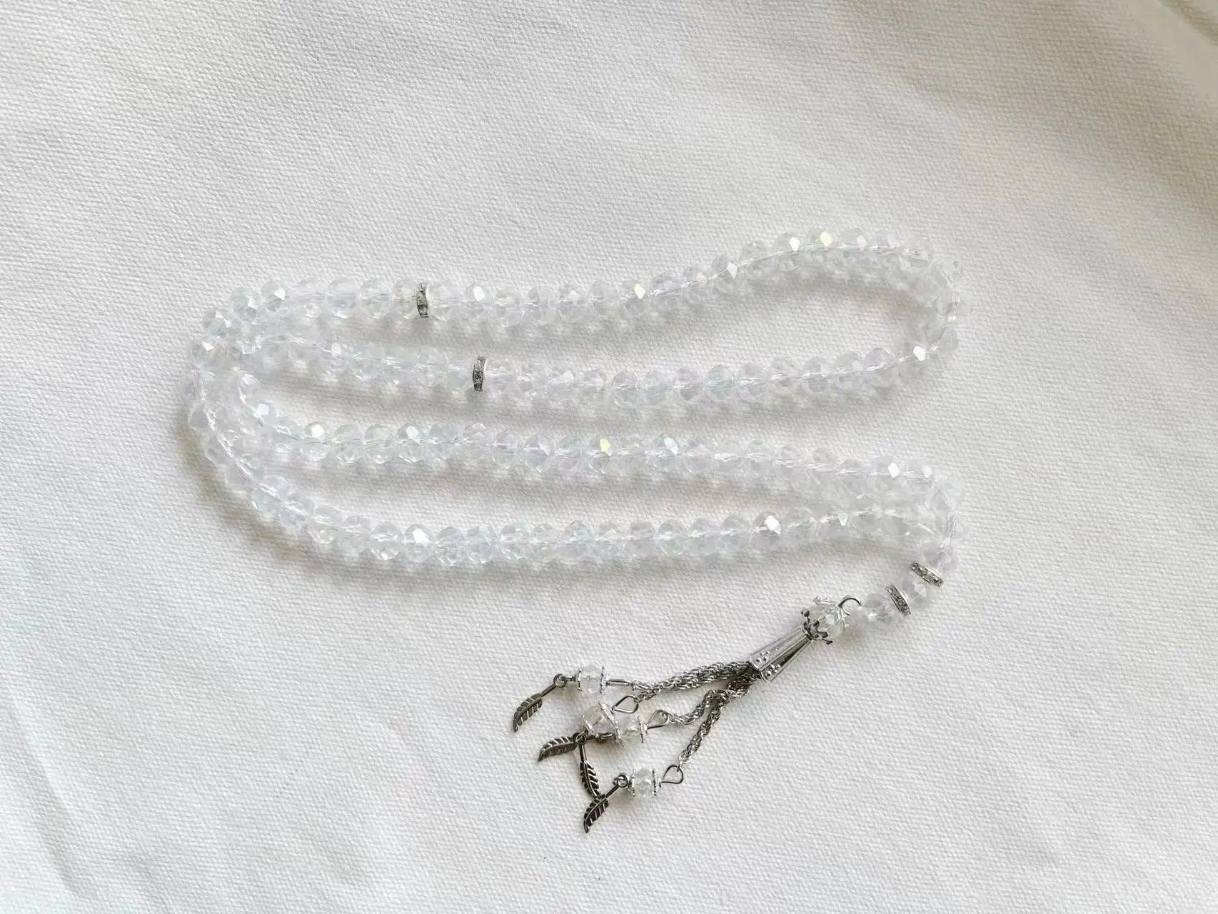 MR039 Crystal Glass Muslim Prayer Tasbeeh, 99pcs beads